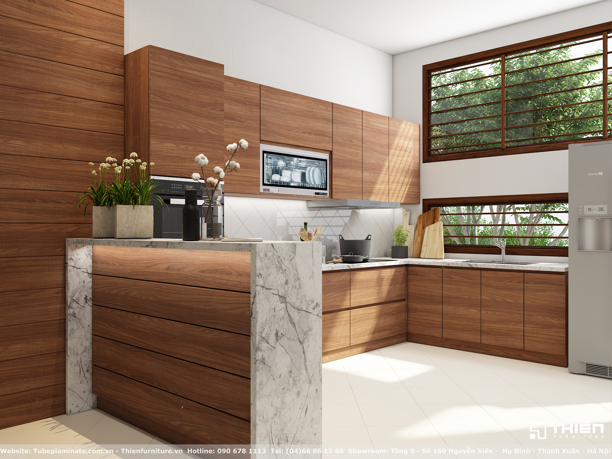 tủ bếp gỗ công nghiệp